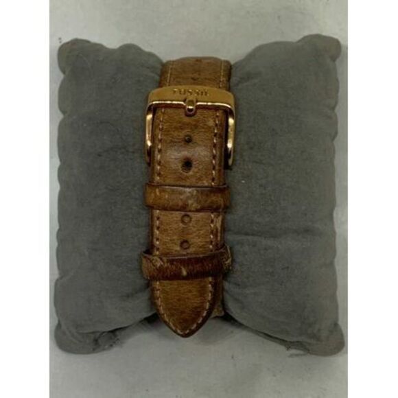 Fossil ES3104 Stella Women's Tan Leather Analog White Dial Quartz Watch Aa148 - Picture 4 of 9